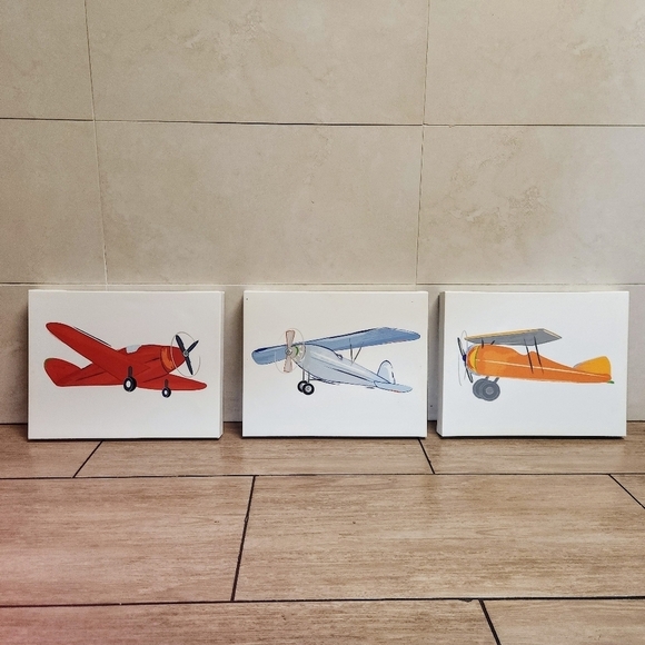 Stupell Industries Triple Colorful Airplanes Drawing, 14" x 1.5" X 11" - Picture 3 of 14